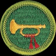 Bugling merit badge emblem