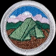 Camping merit badge emblem