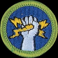 Electricity merit badge emblem