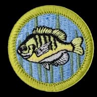 Fishing merit badge emblem
