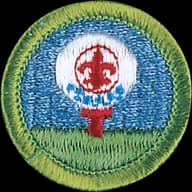 Golf merit badge emblem