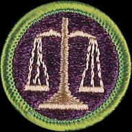 Law merit badge emblem