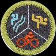 Multisport merit badge emblem