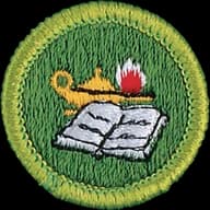 Reading merit badge emblem