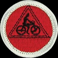 Cycling merit badge emblem