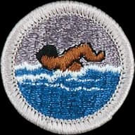 Swimming merit badge emblem